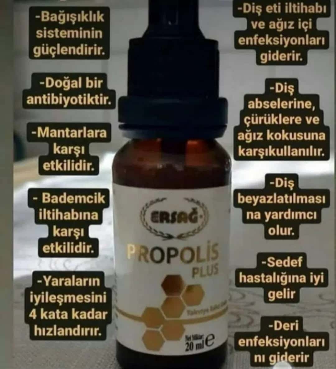 Propolis ekstratı Ersağ Propolis Plus 20 ml - Tenderyard