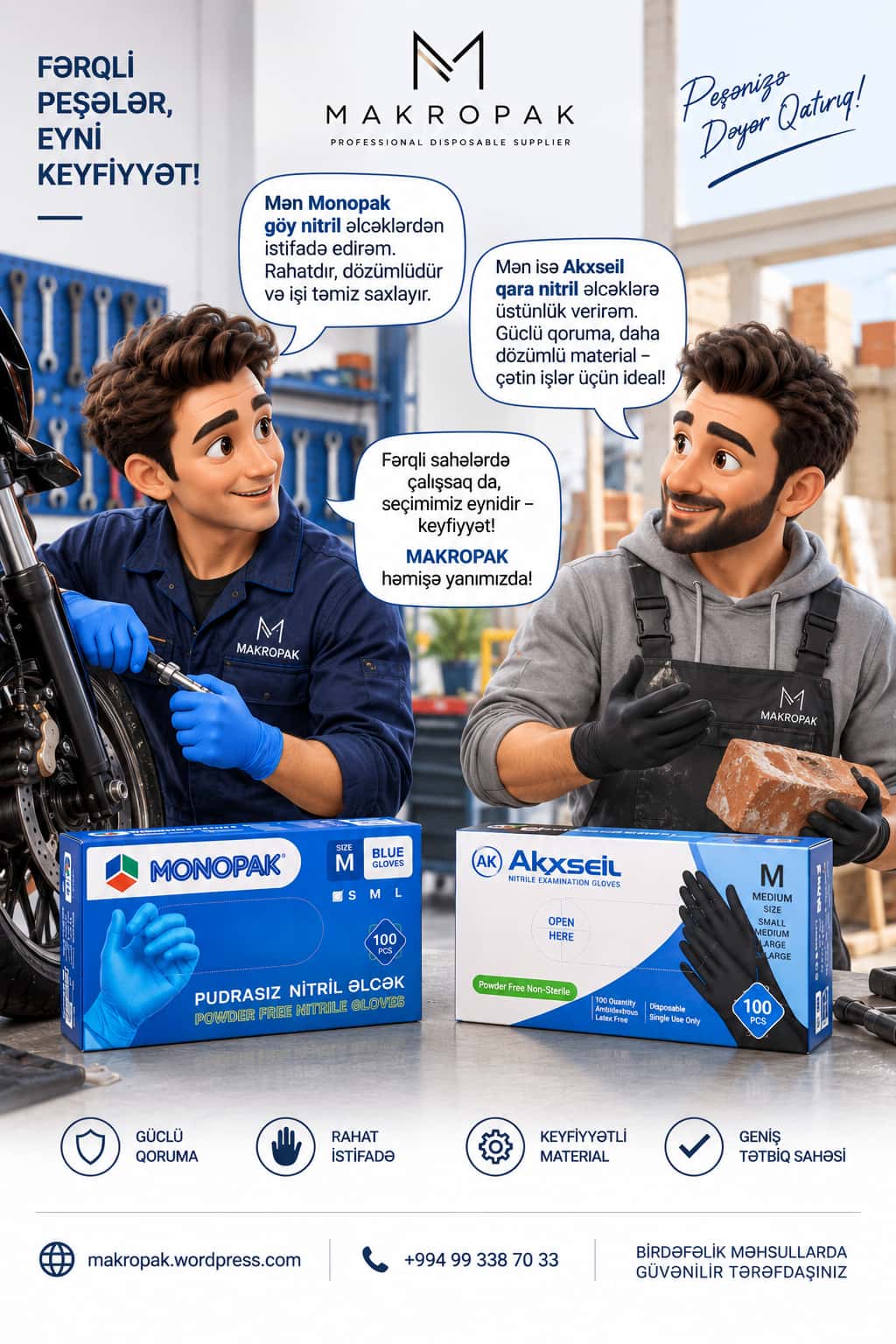 Monopak and Akxseil nitrile gloves - Tenderyard