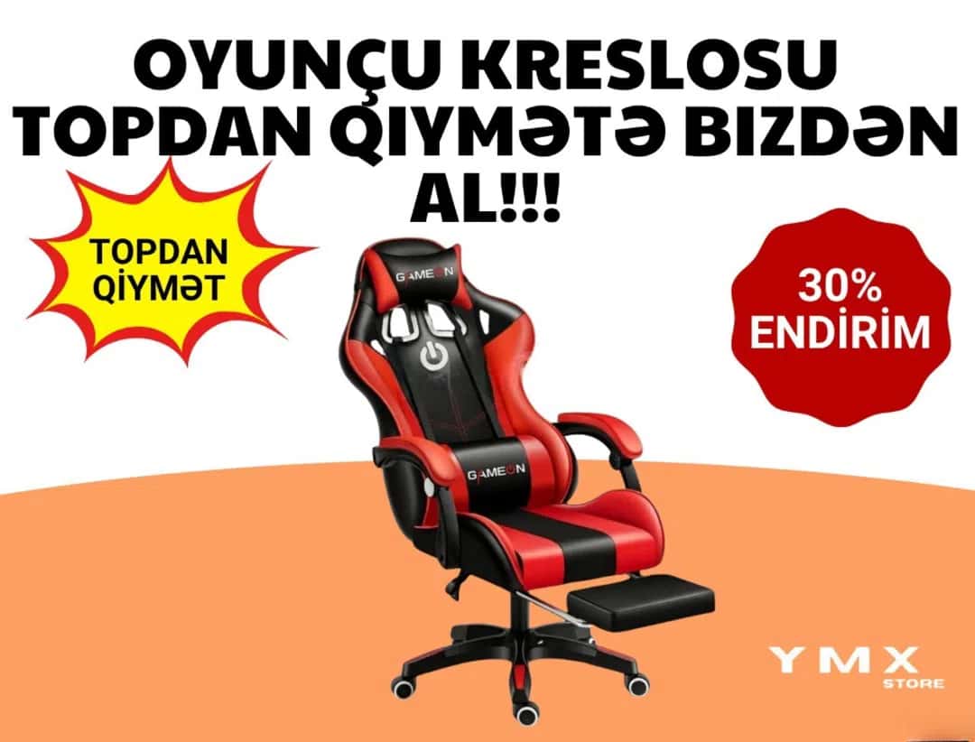 Qırmızı rəng, Oyun kompüter kreslosu - Tenderyard