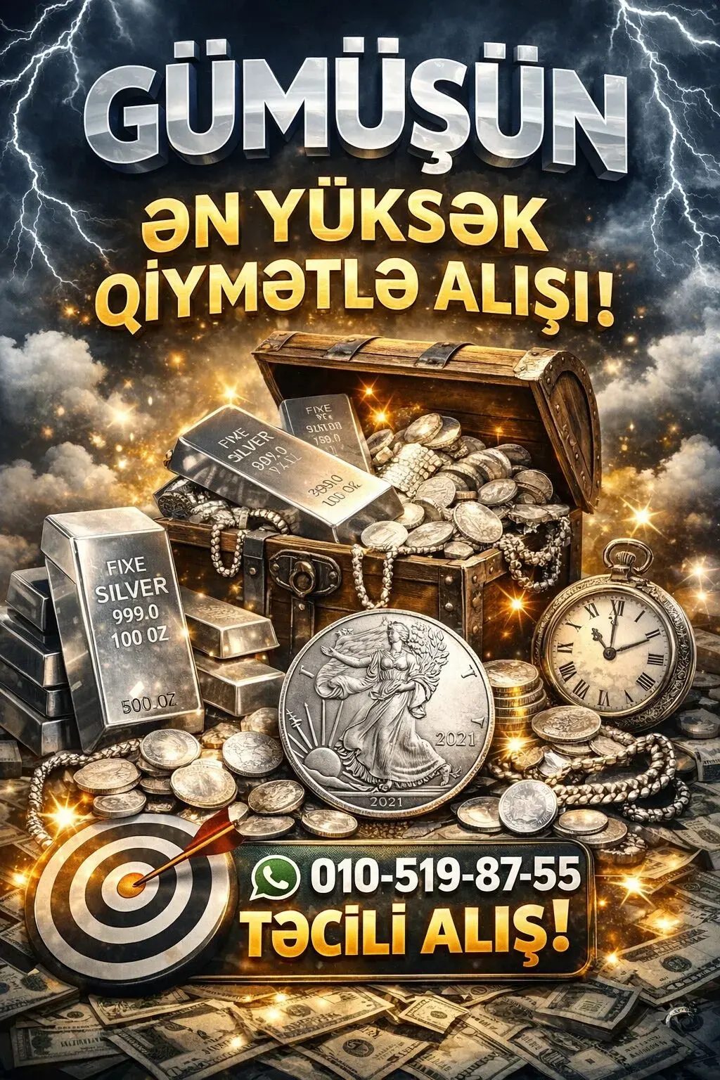 Gümüşün ən yüksək qiymətlə alışı