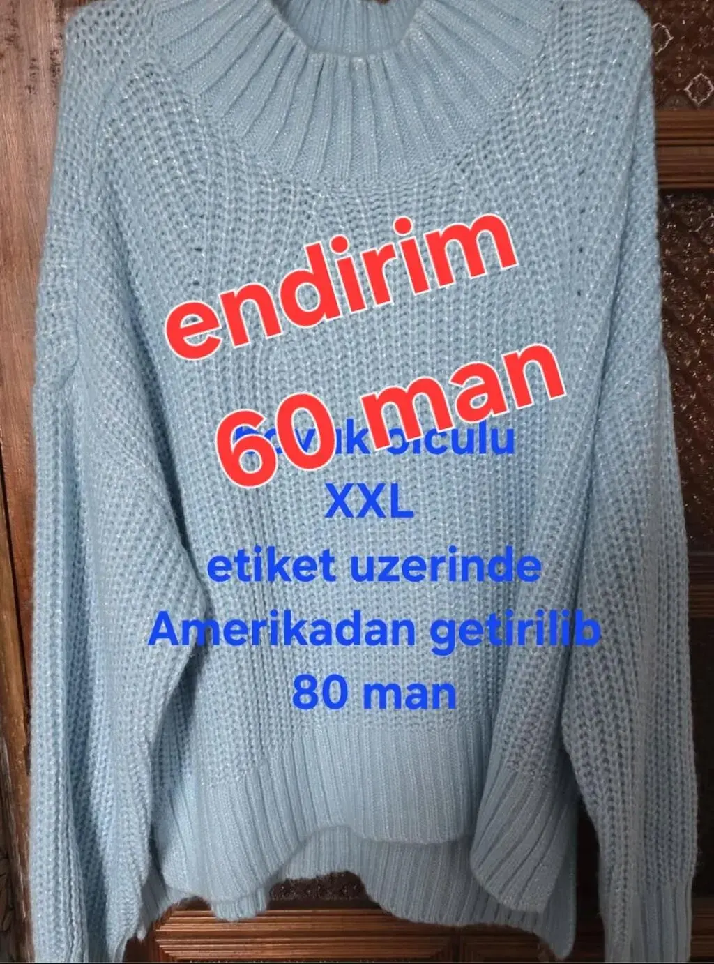 Qadın sviteri, Mavi rəng, XL ölçü - Tenderyard