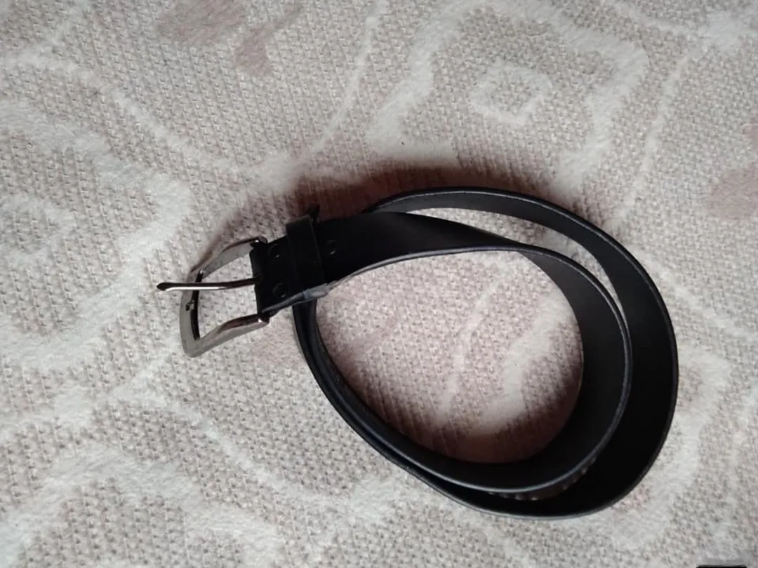 TCM kişi kəməri - tünd qara, təmiz dəri, beli 95-100 sm — şəkil 2