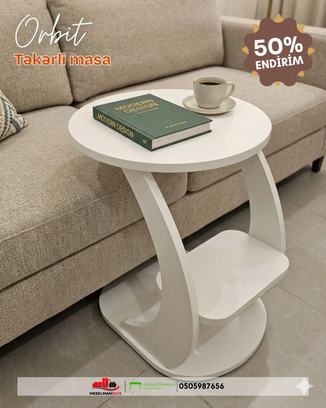 Coffee table White color, Standard - Tenderyard