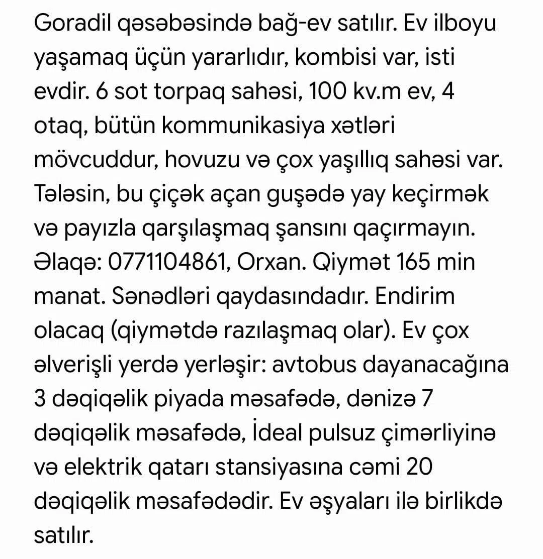 4 otaqlı bağ evi 100 m² satılır — şəkil 3