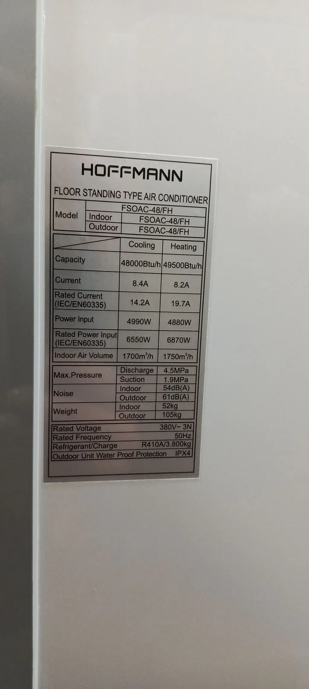 Kondisioner Hoffmann markalı, Ağ rəng