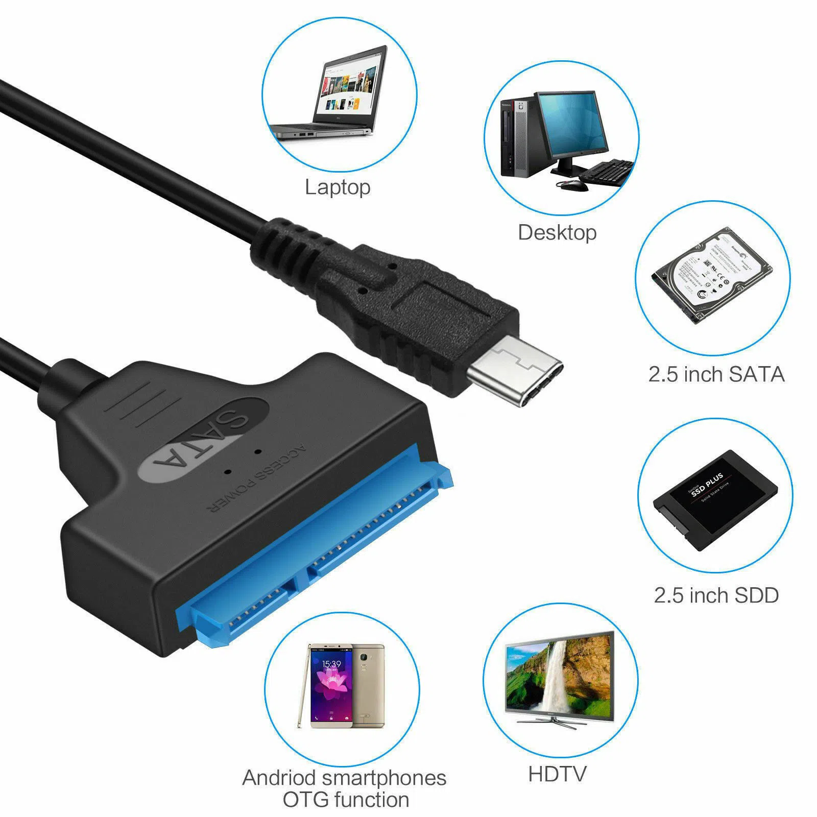 Type-C to SATA HDD Adapter Cable — şəkil 2