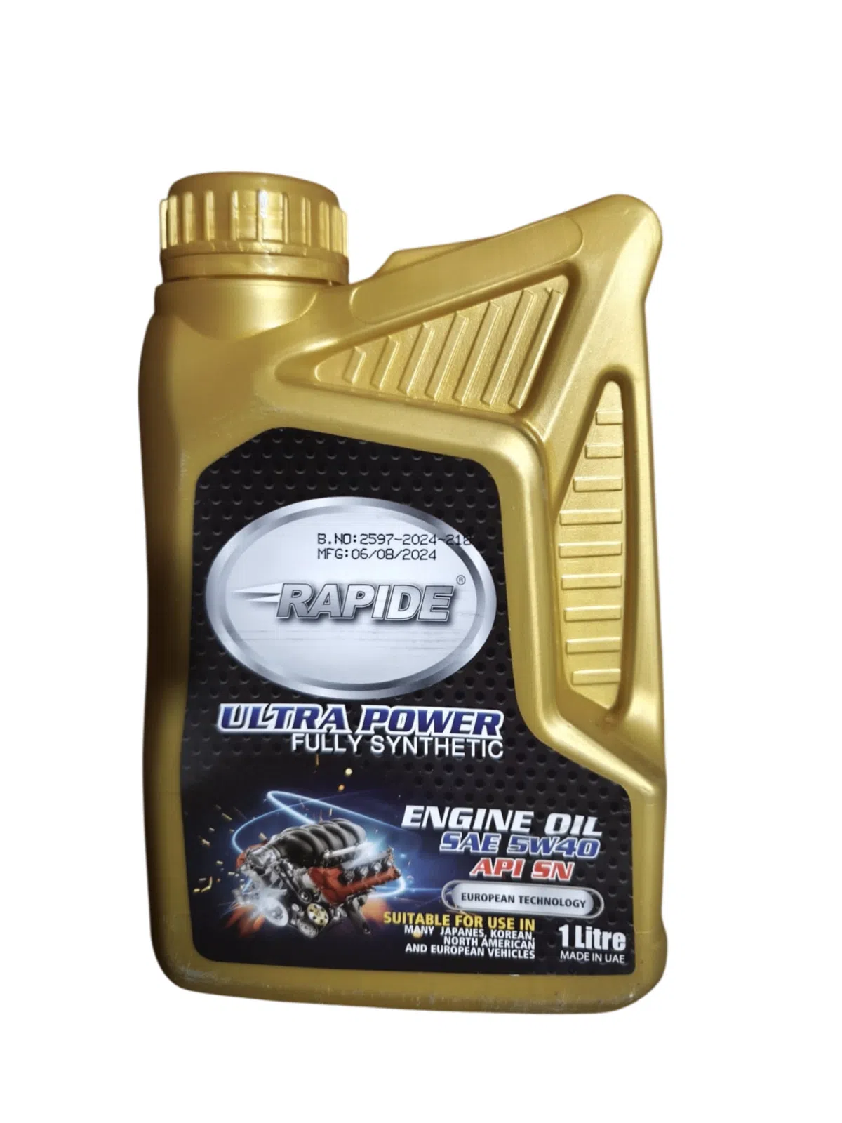 Rapide Ultra Power 5W40 API SN Sintetik Motor Yağı 1L — şəkil 2