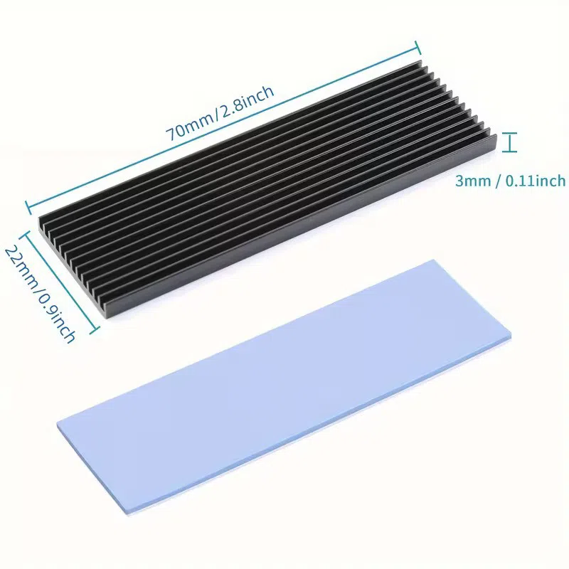 M.2 Nvme 2280 SSD Heatsink with Thermal Pads — şəkil 3
