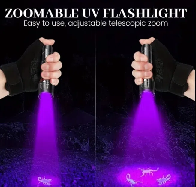 Macrocosm UV 395 nm fənər, alüminium korpus, zoom — şəkil 4