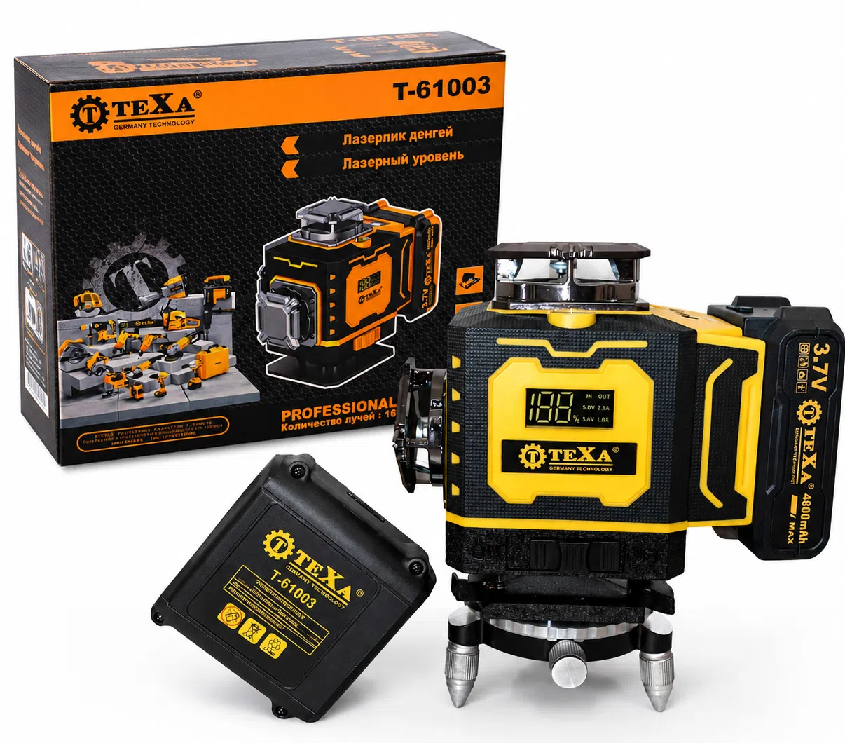 TeXa T-61003 4D 16 Şüalı Yaşıl Lazer Nivelir — şəkil 1