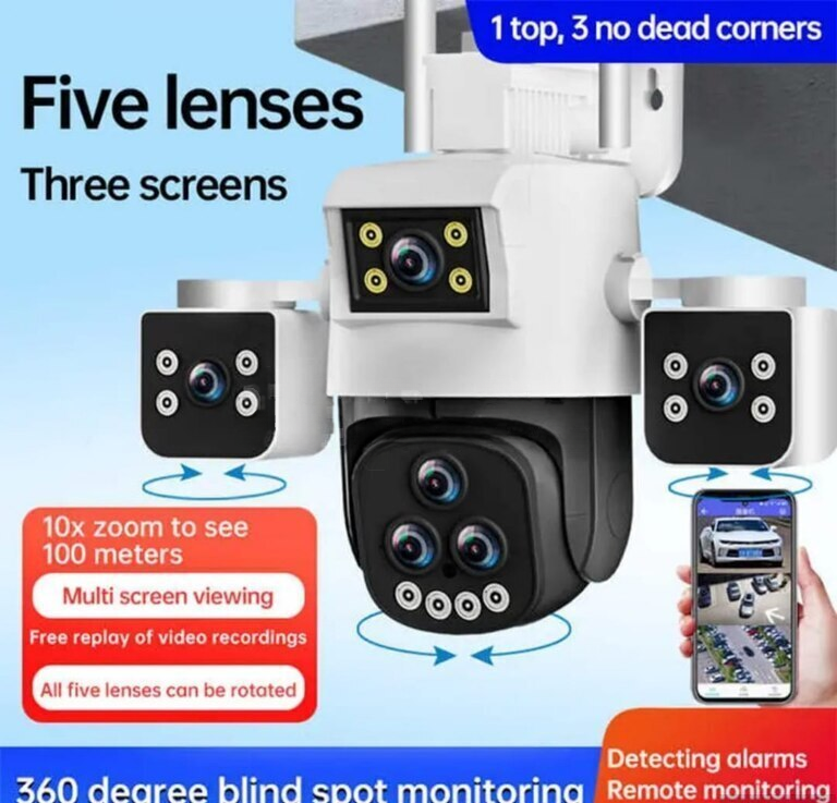 Wi-Fi PTZ 360° 12MP/4K Kamera + 64GB Yaddaş Kartı — şəkil 1