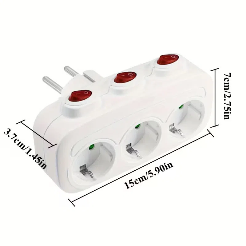 3 X Switchable Sockets with Individual On/Off Switch — şəkil 3