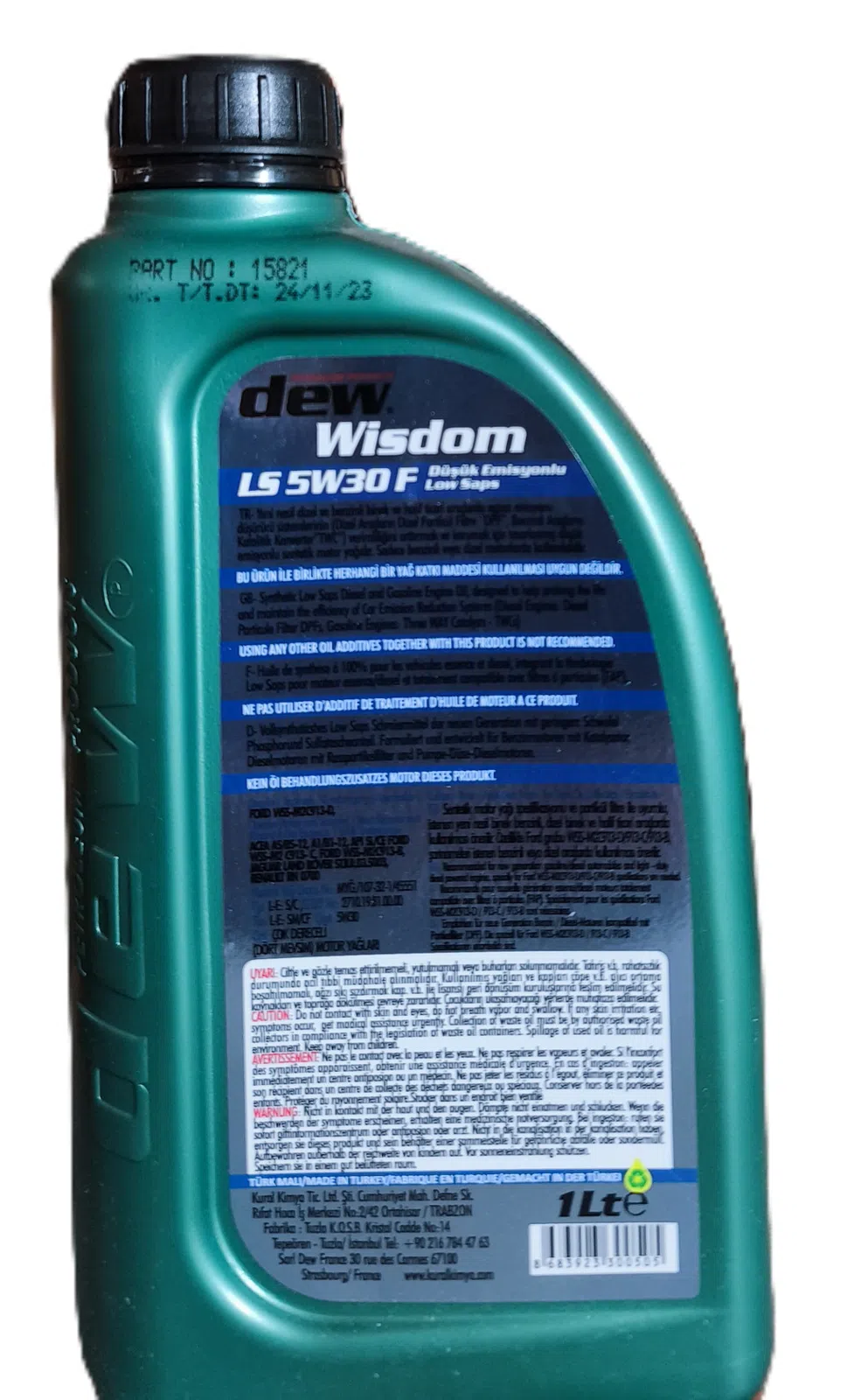 Dew Wisdom LS 5W-30 F Sintetik Motor Yağı 1L — şəkil 1
