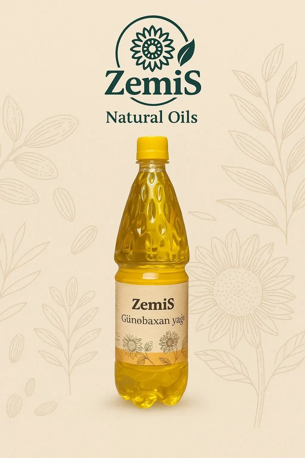 ZemiS Təbii Günəbaxan Yağı 1 L — şəkil 1