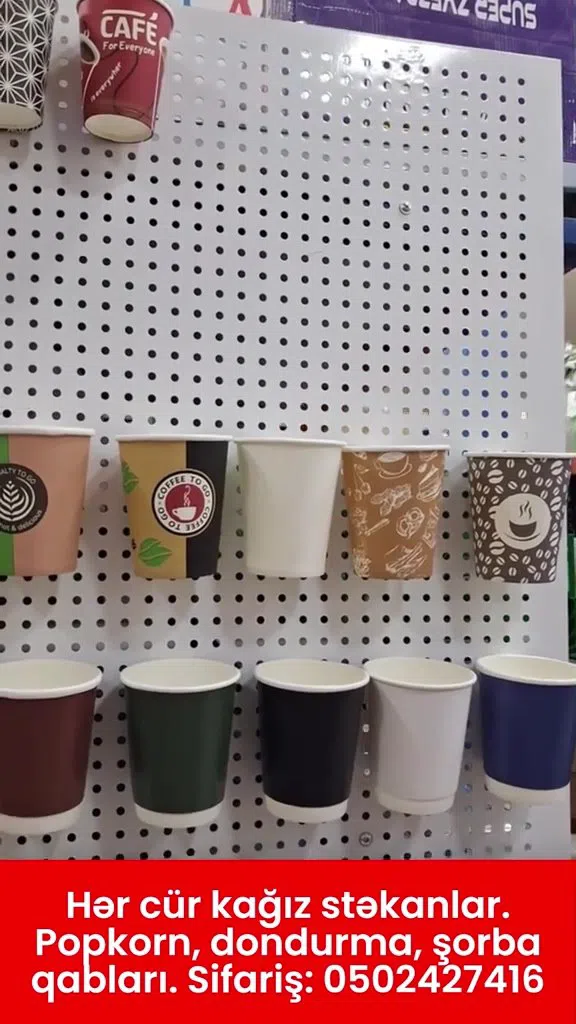 Kağız stəkanlar, popkorn, dondurma və şorba qabları — şəkil 18
