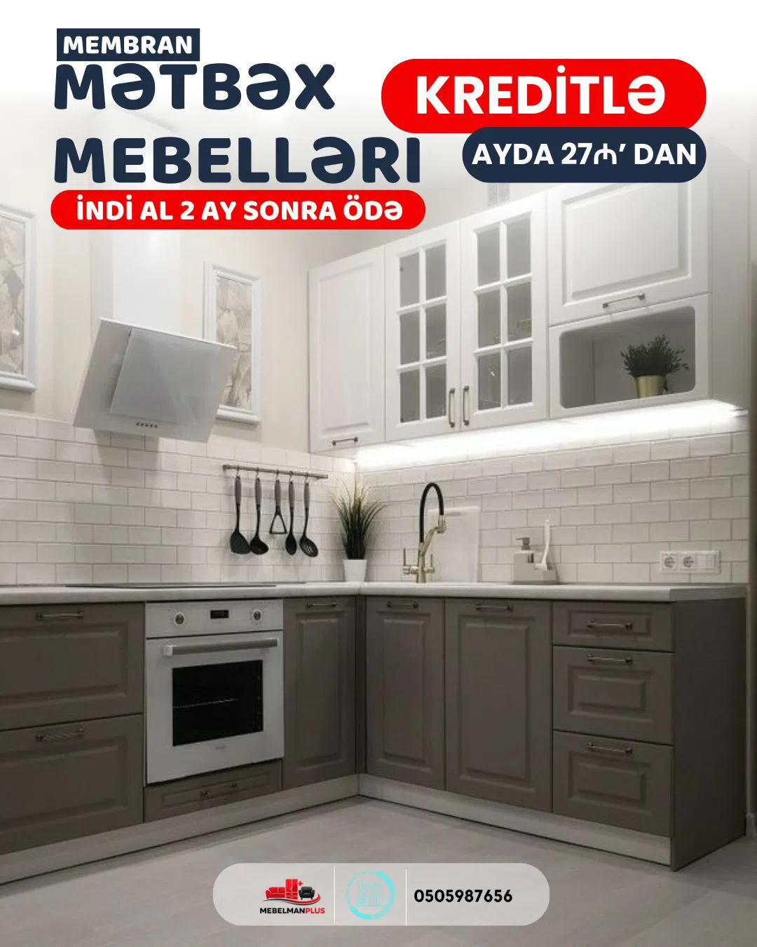 Membran mətbəx mebeli kreditlə — şəkil 9