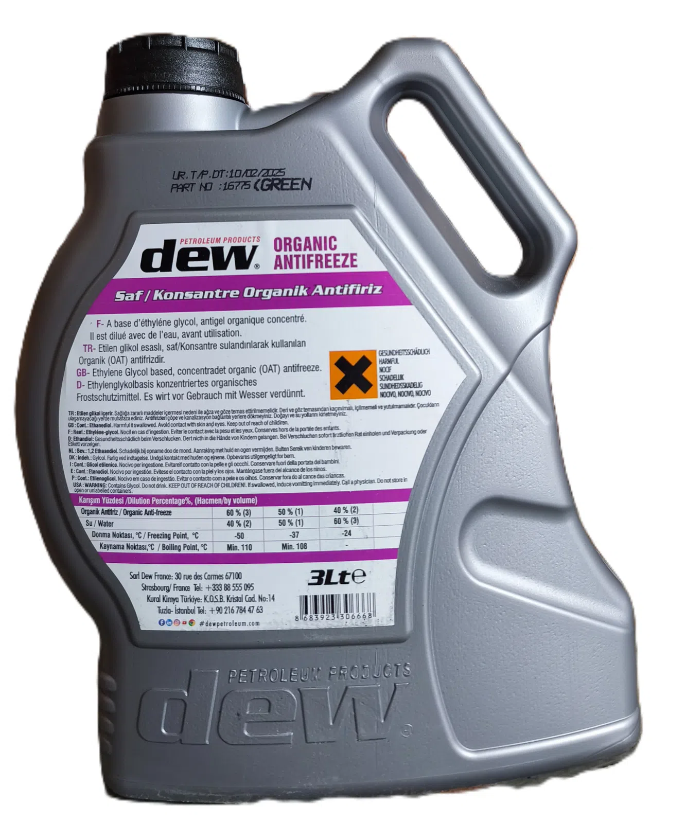 Dew Organic Antifriz Konsentrat 3 L