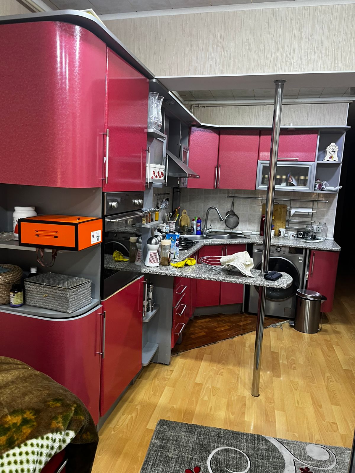 Kitchen furniture set Light red color - Tenderyard