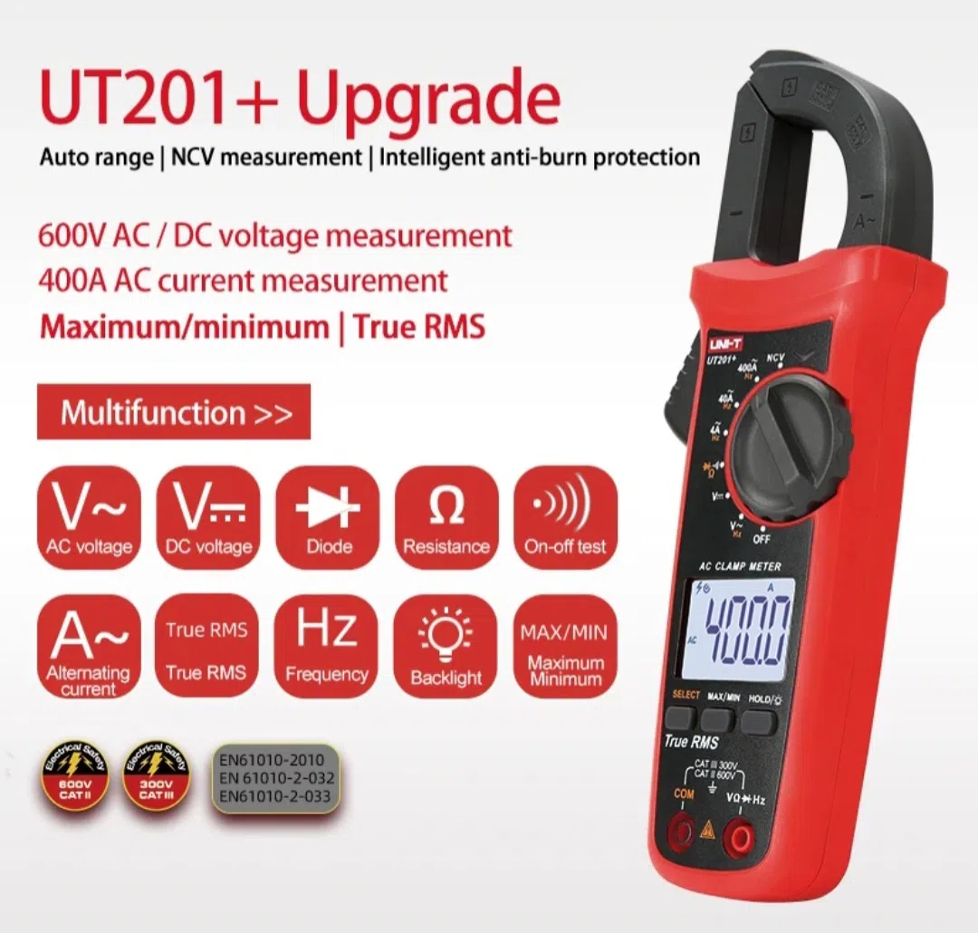 UNI-T UT 201+ Rəqəmsal Ampermetr (Cərəyan Qısqacı) — şəkil 1