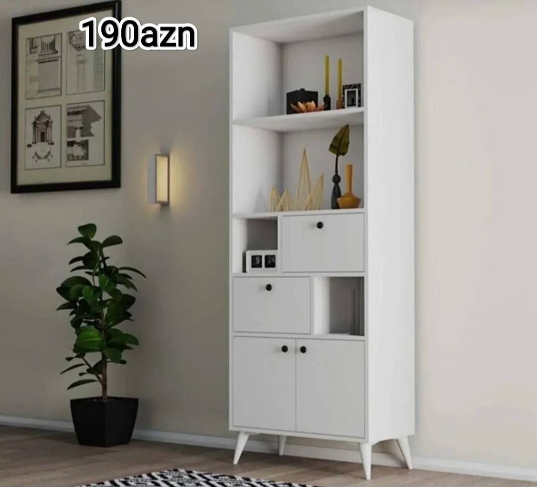 Office cabinet Bookcase, White color - Tenderyard