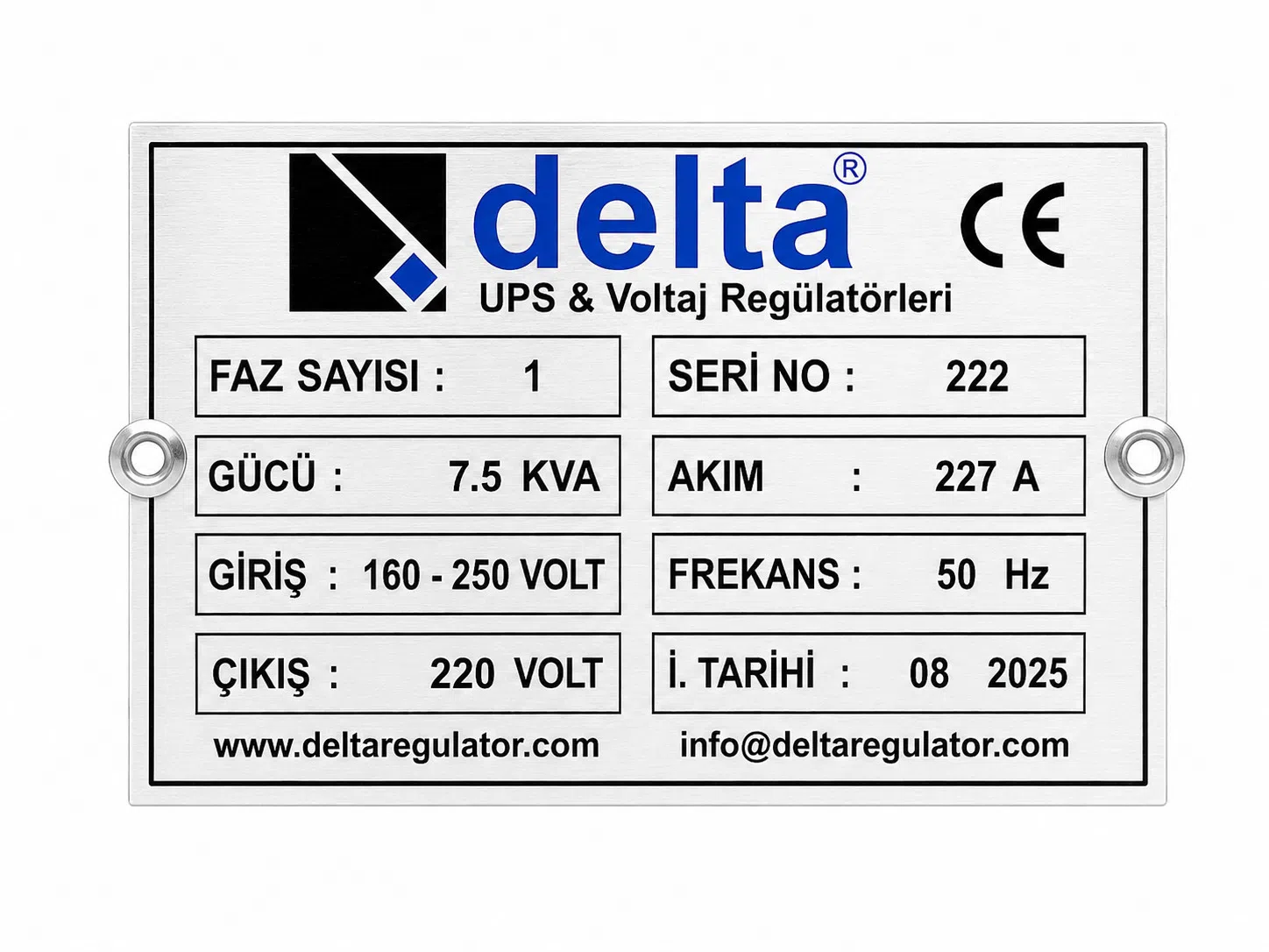 Delta 7.5 kVA Servo Gərginlik Stabilizatoru — şəkil 2