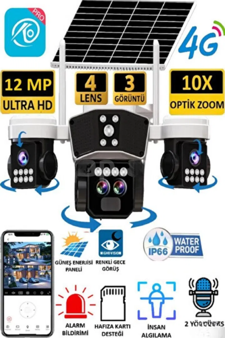 Multivision 4G Solar PTZ 360° Kamera — şəkil 1