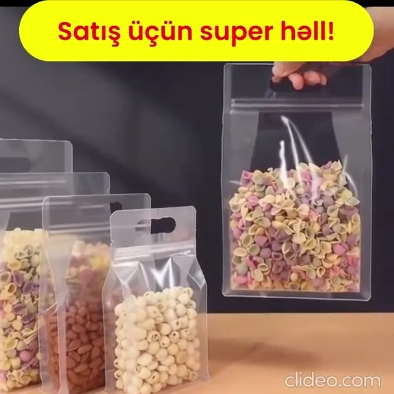Əltutanlı, oturacaqlı şəffaf kilidli paketlər - Tenderyard