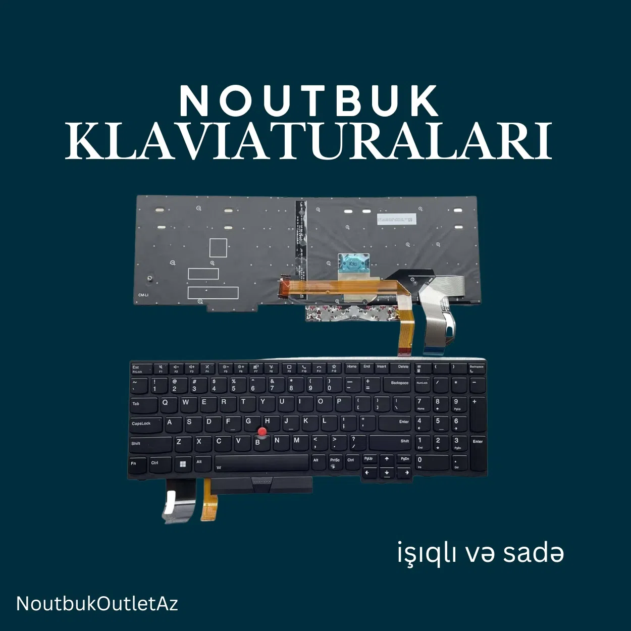 Noutbuk Klaviaturaları (İşıqlı və Sadə) — şəkil 1