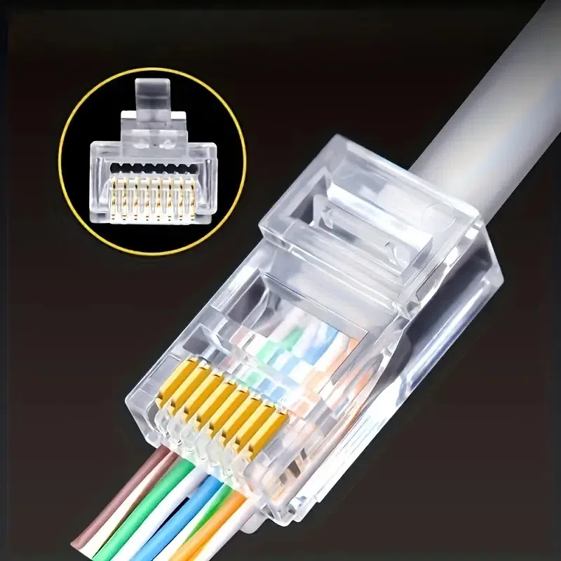 100 ədəd RJ45 Cat6 Keçidli Konnektor — şəkil 11