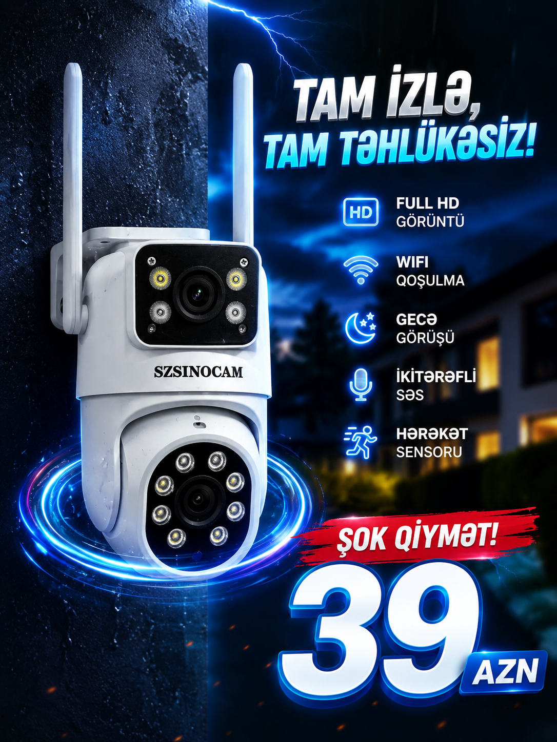 SZSINOCAM Smart WiFi Security Camera - Tenderyard