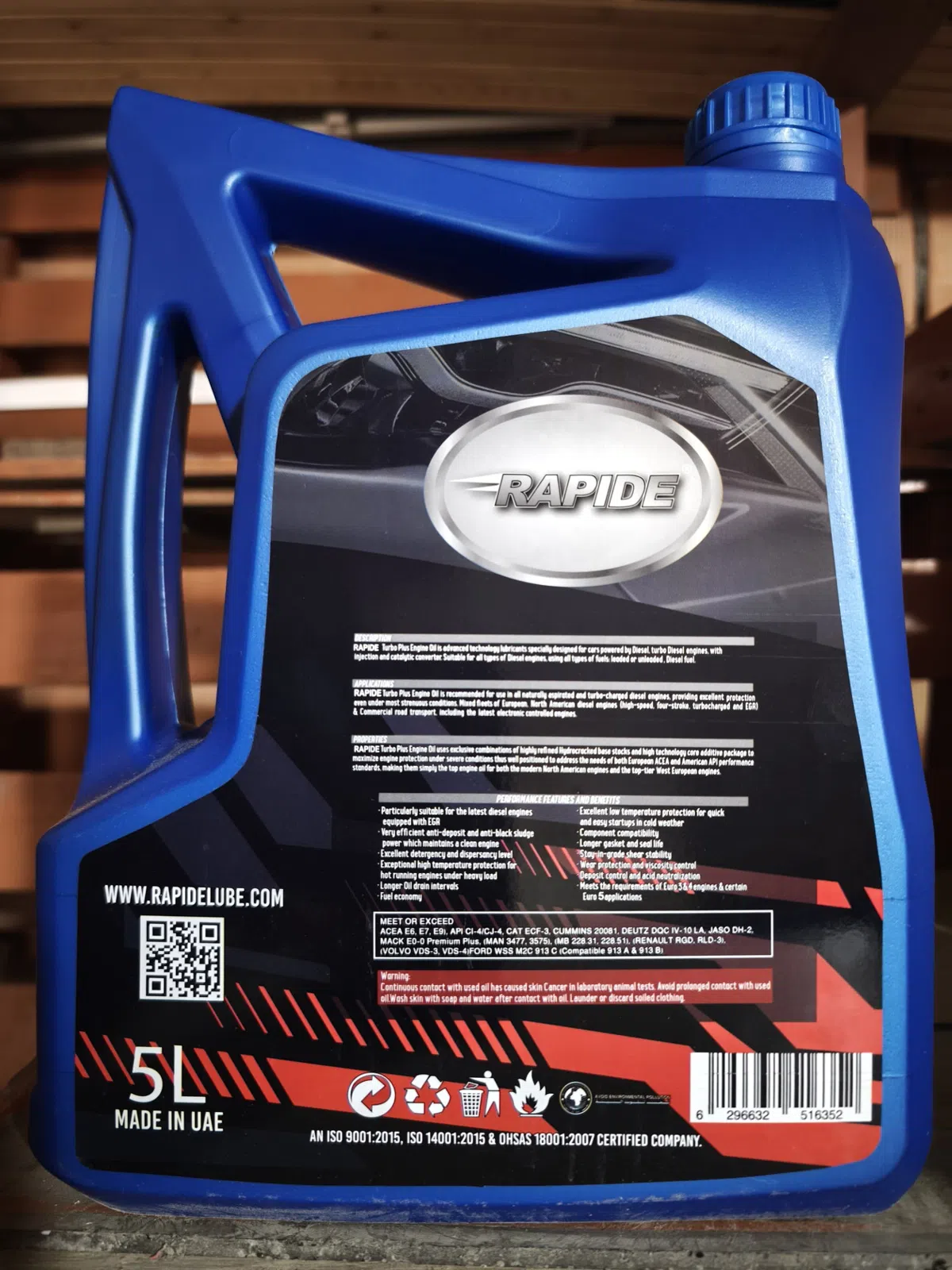 Rapide Turbo Plus 5W40 API CI-4 Dizel Mühərrik Yağı, 5L — şəkil 1
