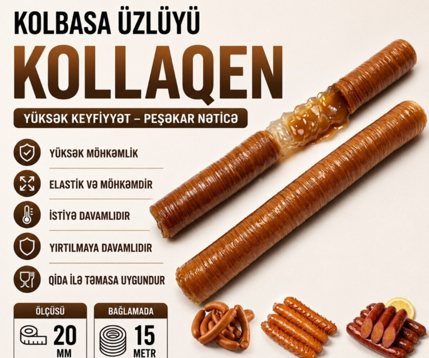 20 mm Kollagen Kolbasa Üzlüyü - Tenderyard