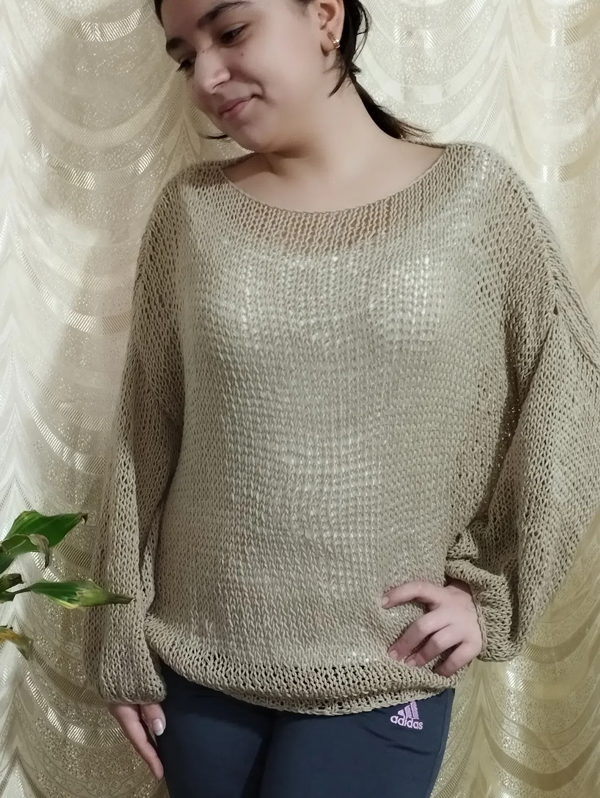 Qadın sviteri, Bej rəng, 24 ölçü — şəkil 3