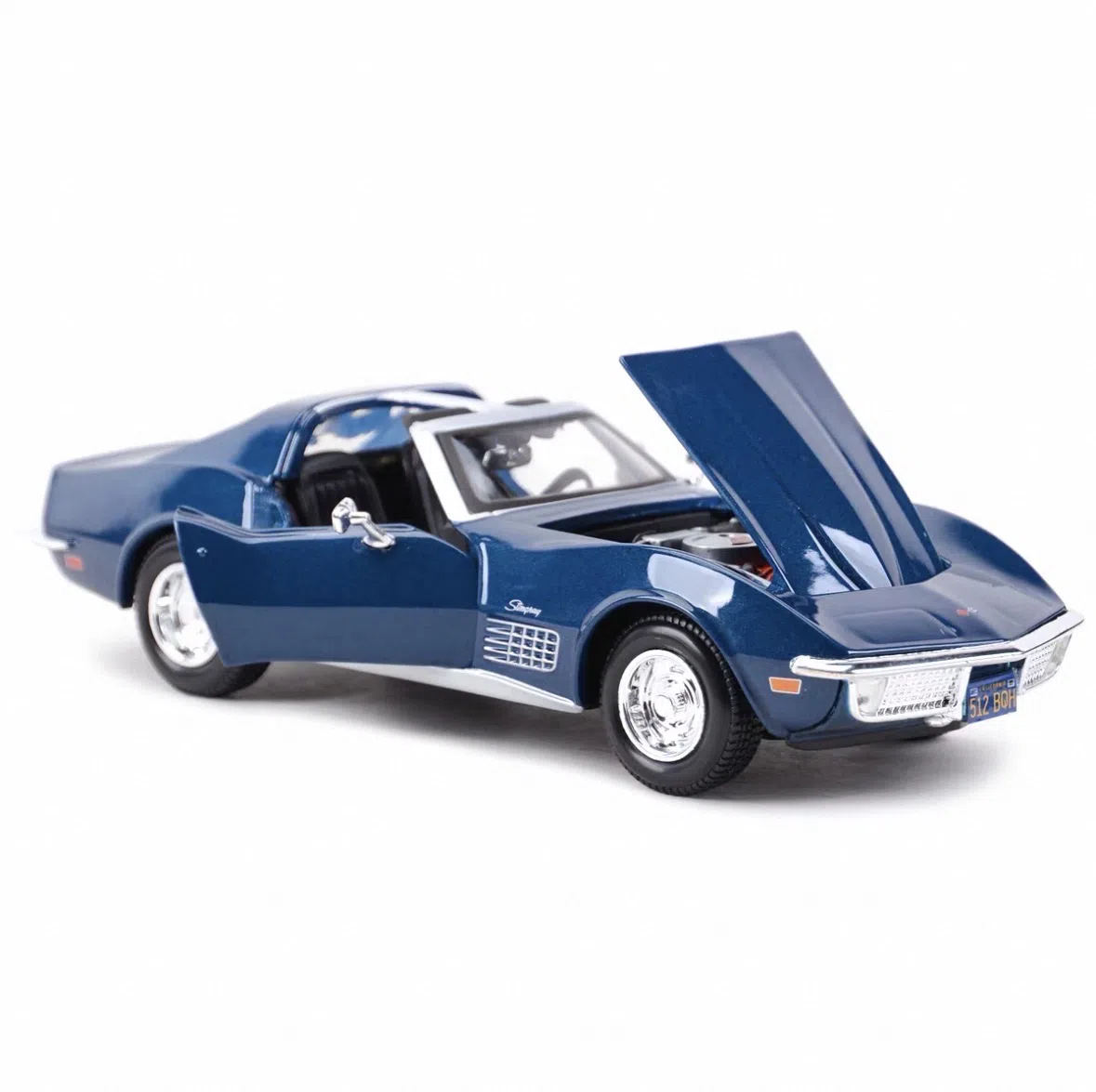 Maisto 1:24 1970 Corvette Blue Static Die Cast Vehicles Coll — şəkil 8