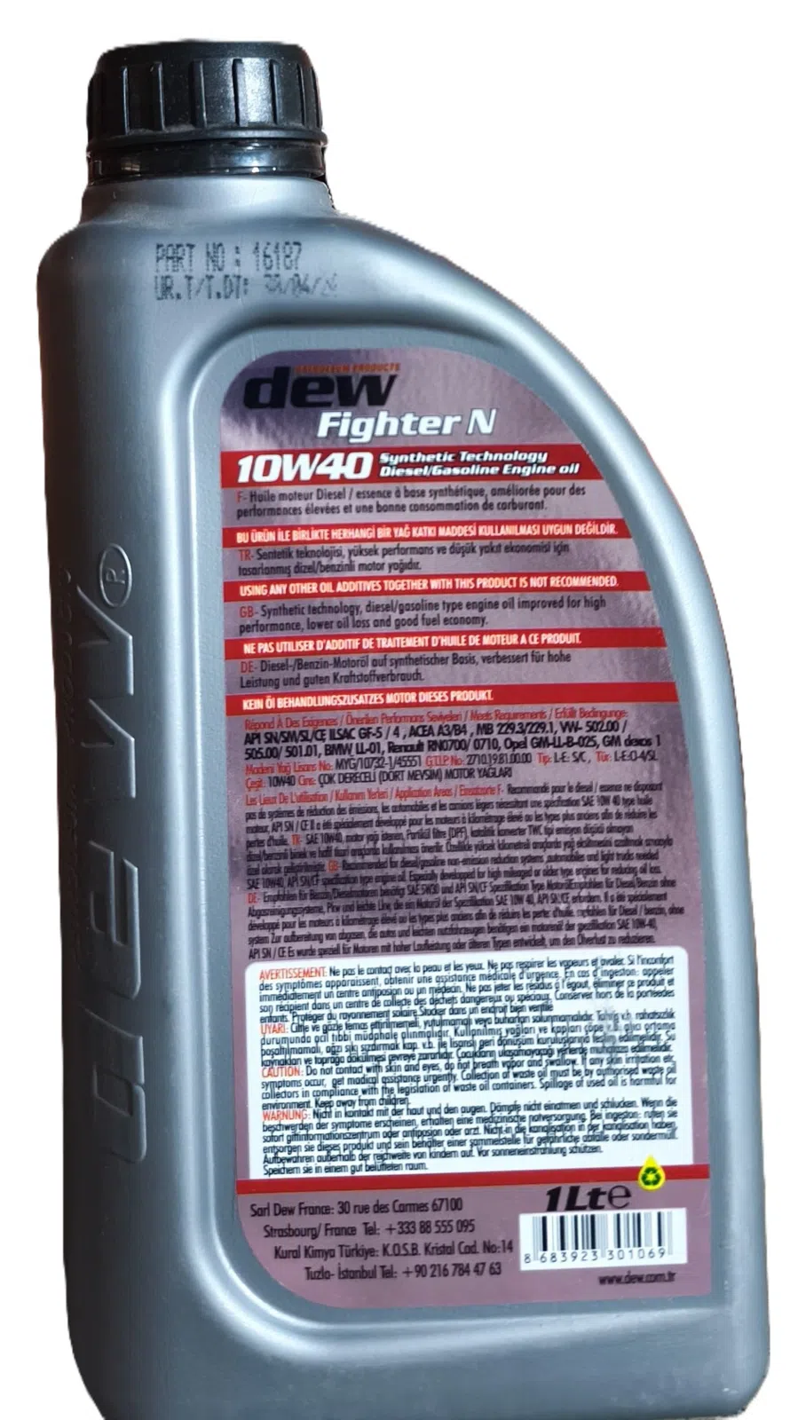 Dew Fighter N 10W40 API SN 1L Motor Yağı — şəkil 1