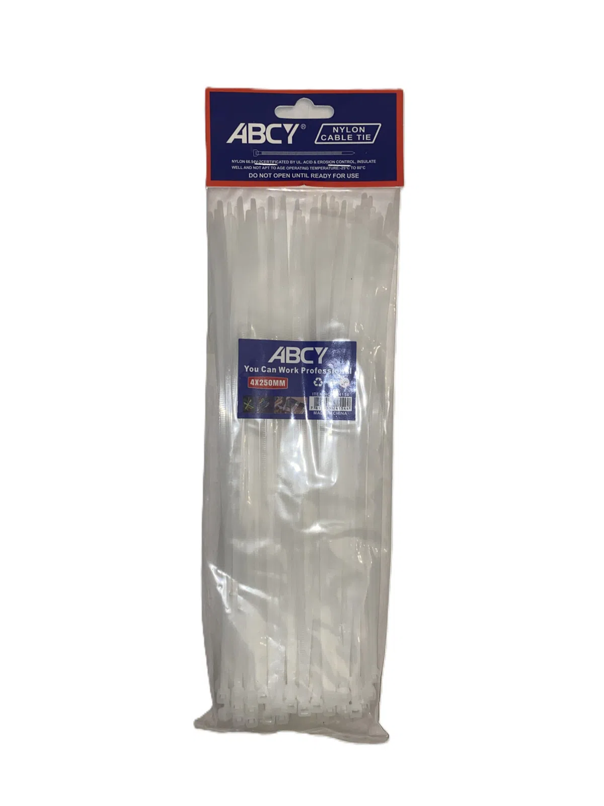 ABCY B24162 Neylon Xamıt Dəsti, 4x250 mm, 100 ədəd — şəkil 1