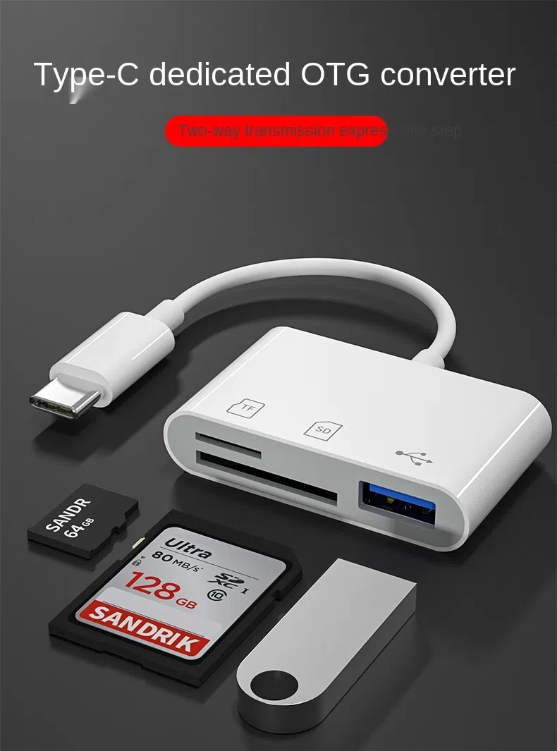 Type C Adapter TF CF SD Memory Card Reader — şəkil 2