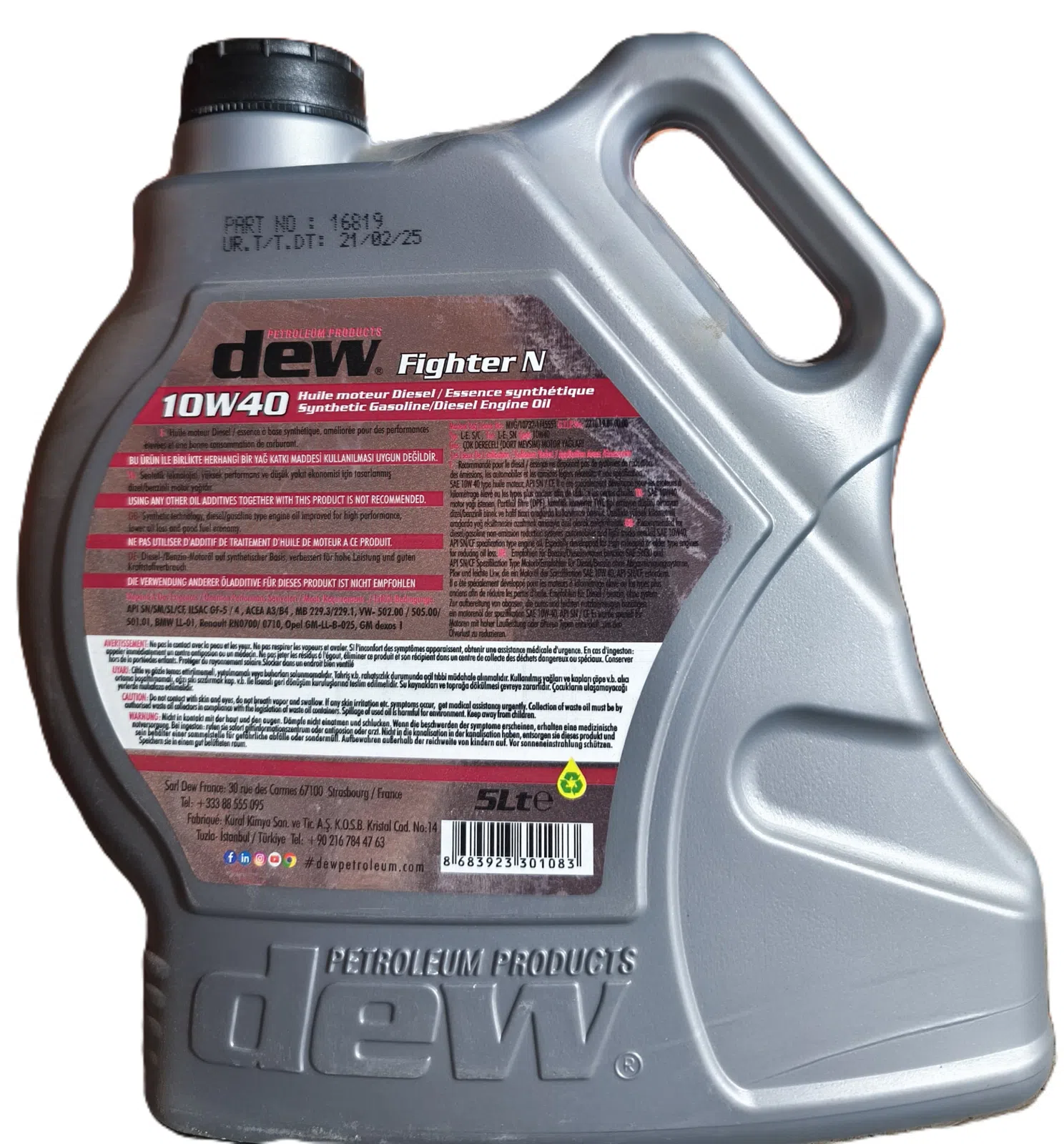 Dew Fighter N 10W40 API SN 5L Motor Yağı
