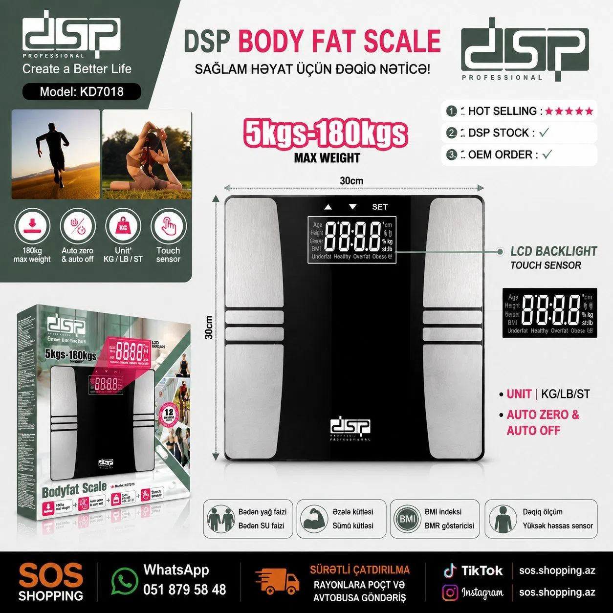 DSP KD7018 Body Fat Scale - Tenderyard