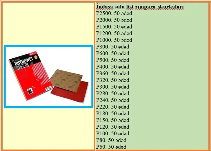 Indasa waterproof sandpaper - Tenderyard