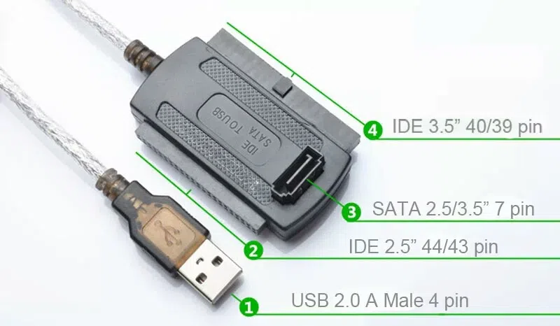 USB 2.0 to IDE SATA Converter Adapter Cable — şəkil 14