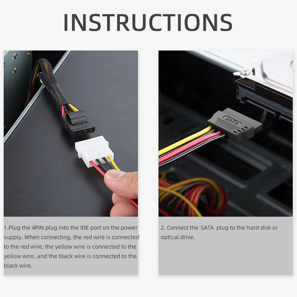 IDE Molex 4 pin to 2 x SATA power cable — şəkil 4