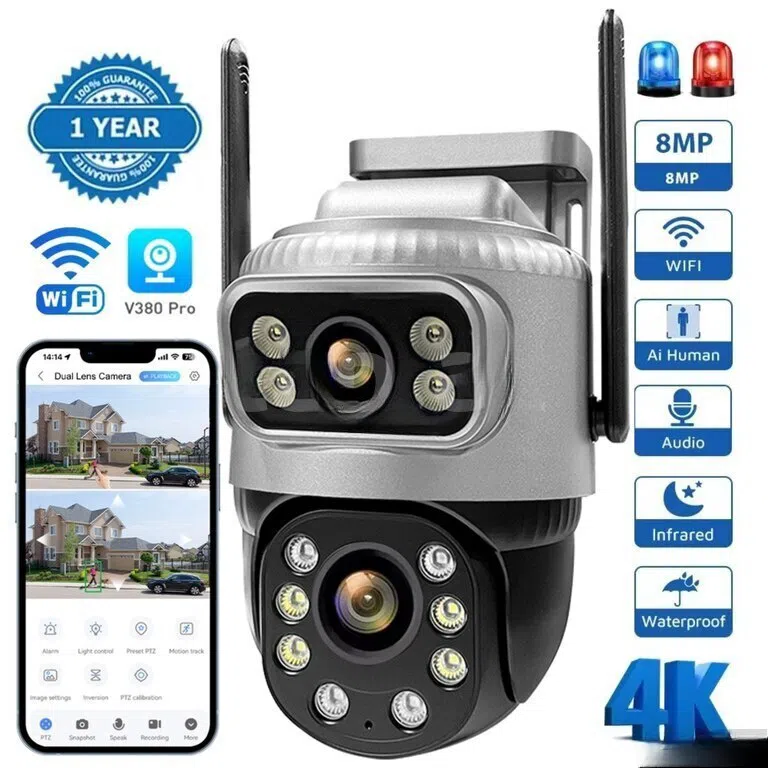 4G SIM kartlı PTZ 360° təhlükəsizlik kamerası