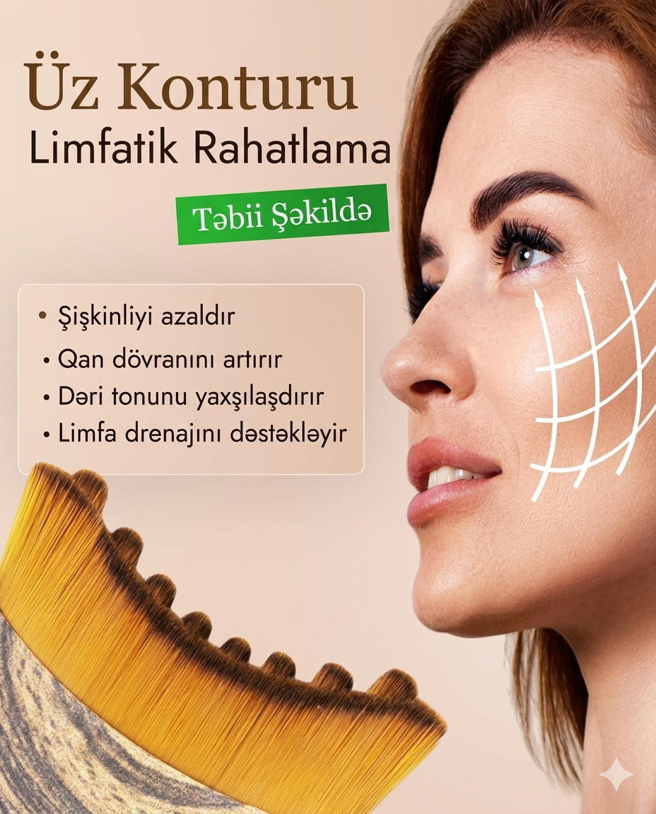 GLOWRA Üz Konturu və Limfatik Rahatlama üçün Masaj Fırçası - Tenderyard