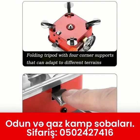Odun və qazla işləyən portativ kamp sobası - Tenderyard