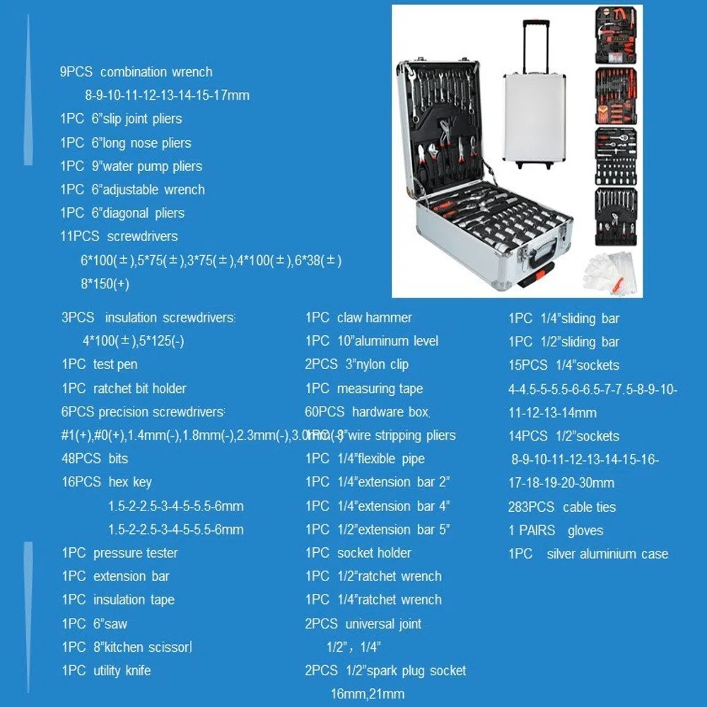 499 əşyalı professional universal alətlər dəsti — şəkil 1