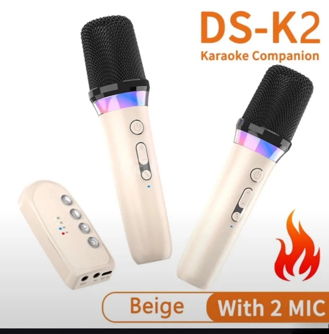 DS K2 karaoke mikrofonu - dəstdə 2 ədəd — şəkil 1