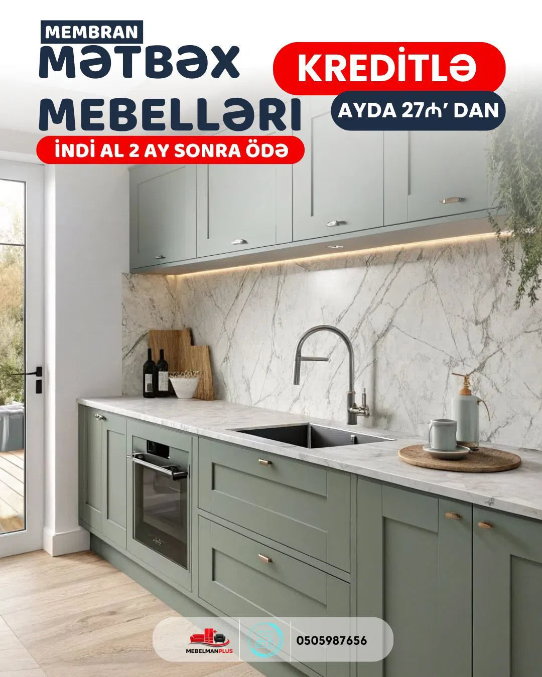 Membran mətbəx mebeli kreditlə — şəkil 2