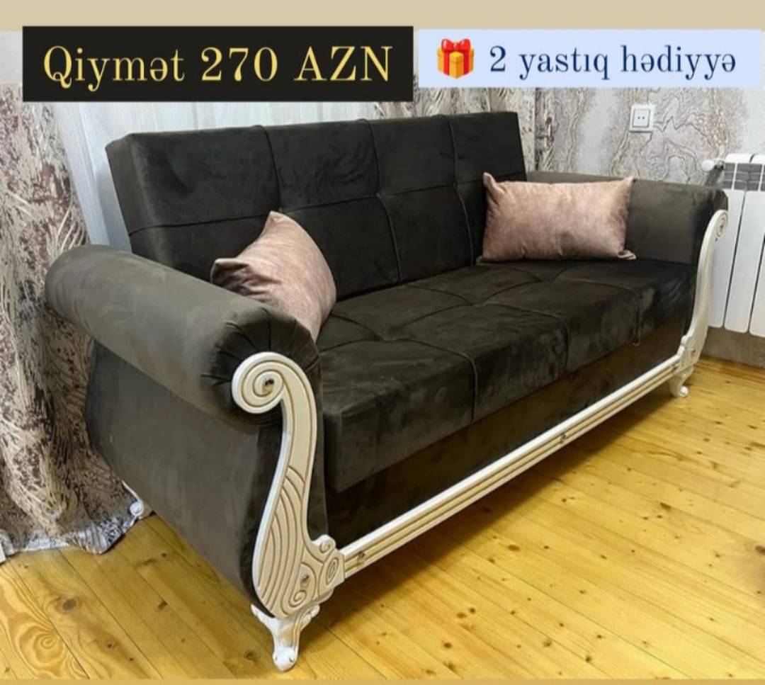 Two-seater sofa, Brown color - Tenderyard