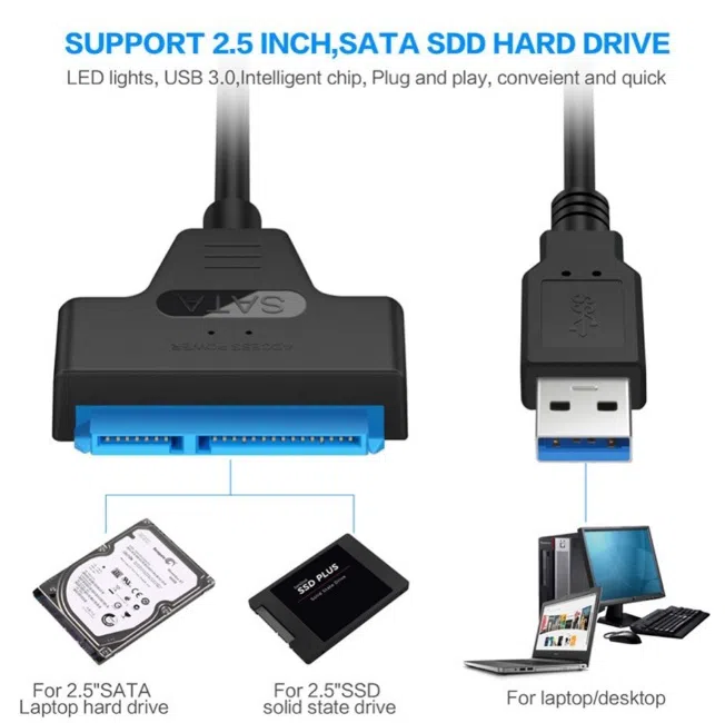 USB 3.0 SATA HDD Adapter Cable 55sm — şəkil 12